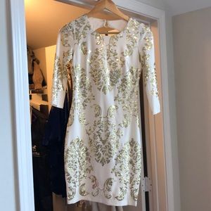 White and gold sequence bodycon dress
